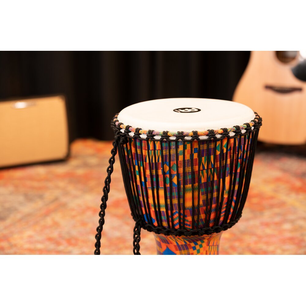 Meinl Rope-tuned Travel Djembe with Synthetic Head - 12" x 24" - Kenyan Quilt - Image 8