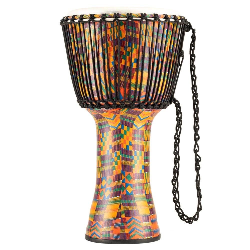 Meinl Rope-tuned Travel Djembe with Synthetic Head - 12" x 24" - Kenyan Quilt - Image 1