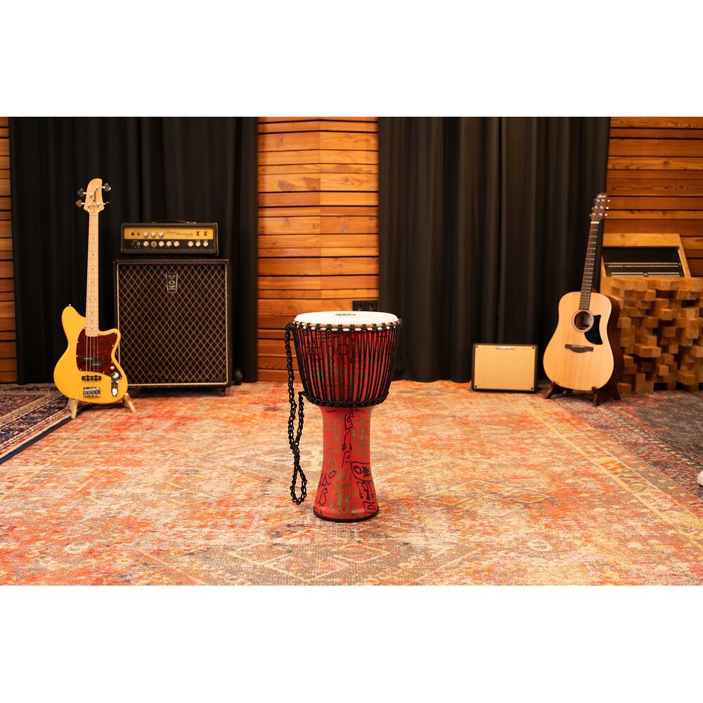 Meinl Rope-tuned Travel Djembe with Synthetic Head - 12" x 24" - Pharaoh's Script - Image 9