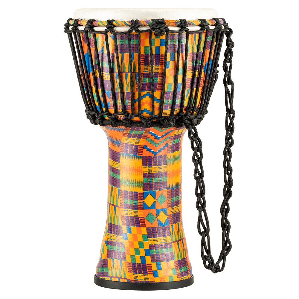 Meinl Rope-tuned Travel Djembe with Synthetic Head - 8" - Kenyan Quilt - Image 1