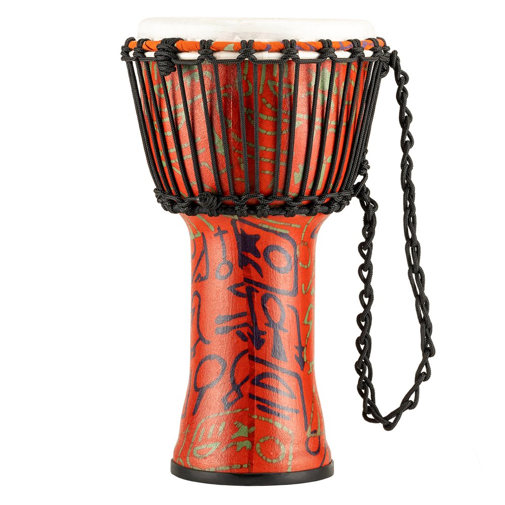 Meinl Rope-tuned Travel Djembe with Synthetic Head - 8" - Pharaoh's Script - Image 1