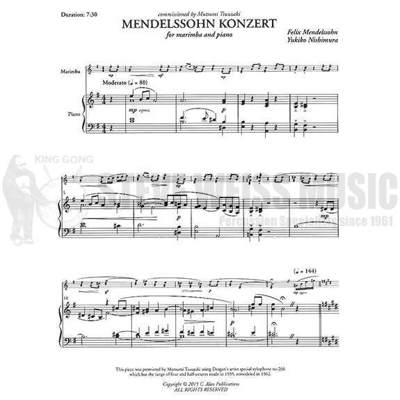Mendelssohn-Mendelssohn Konzert arr. Nishimura (SP)-M/PN