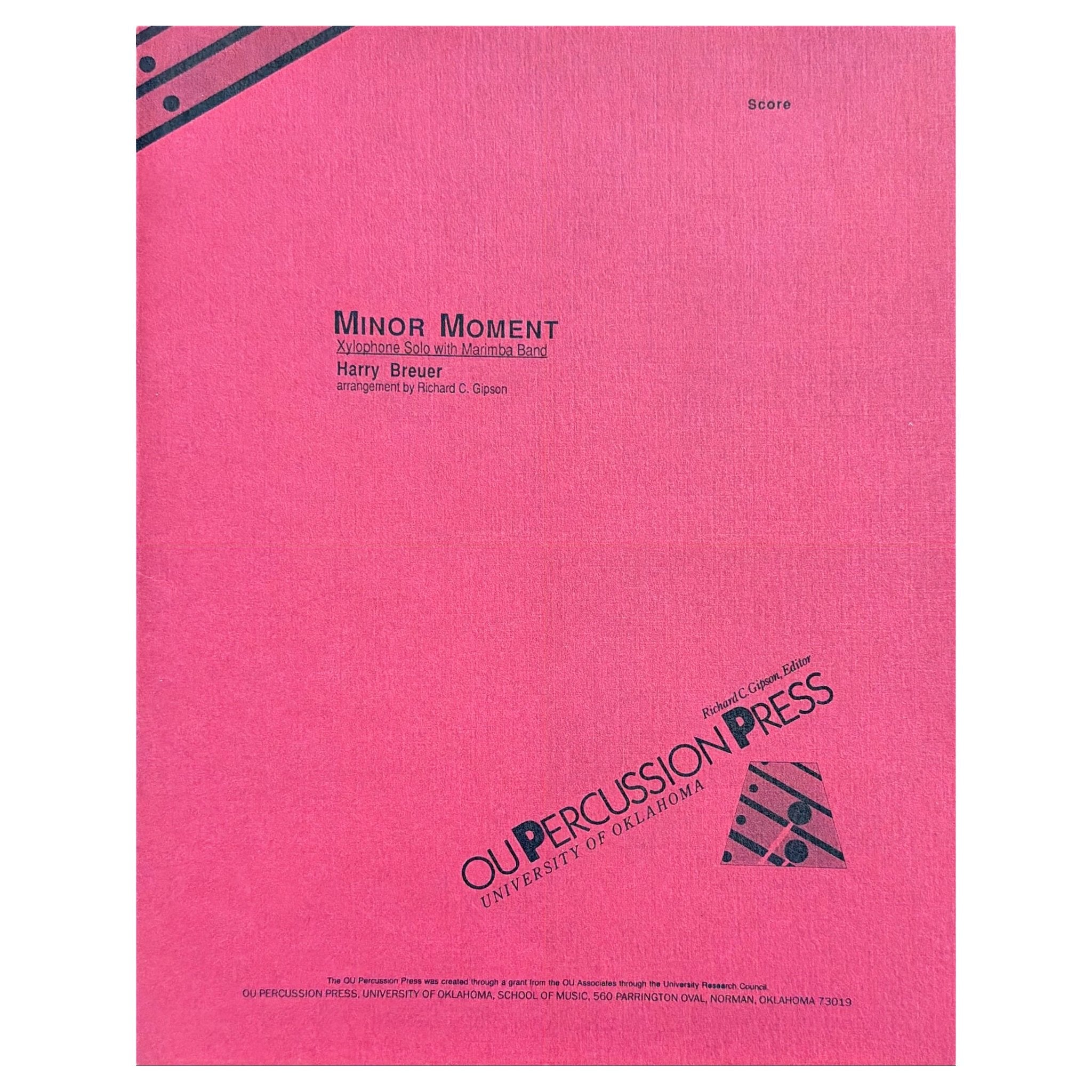 Minor Moment by Harry Breuer arranged by Richard Gipson cover page