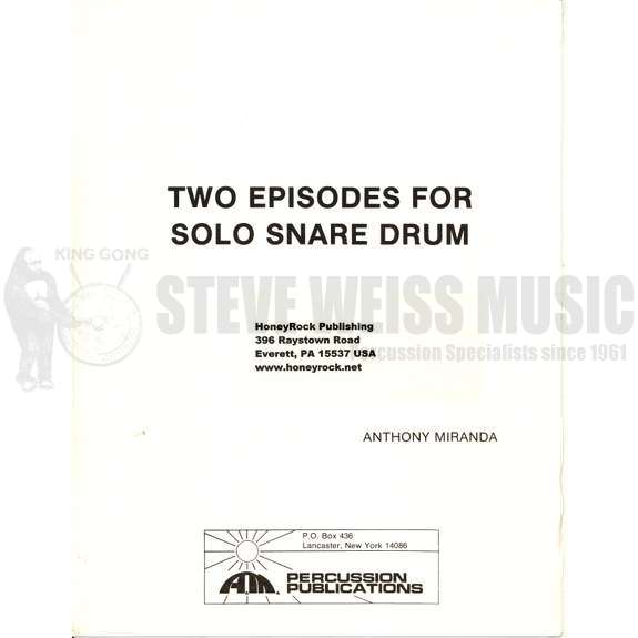 Miranda-Two Episodes for Solo Snare Drum-SD