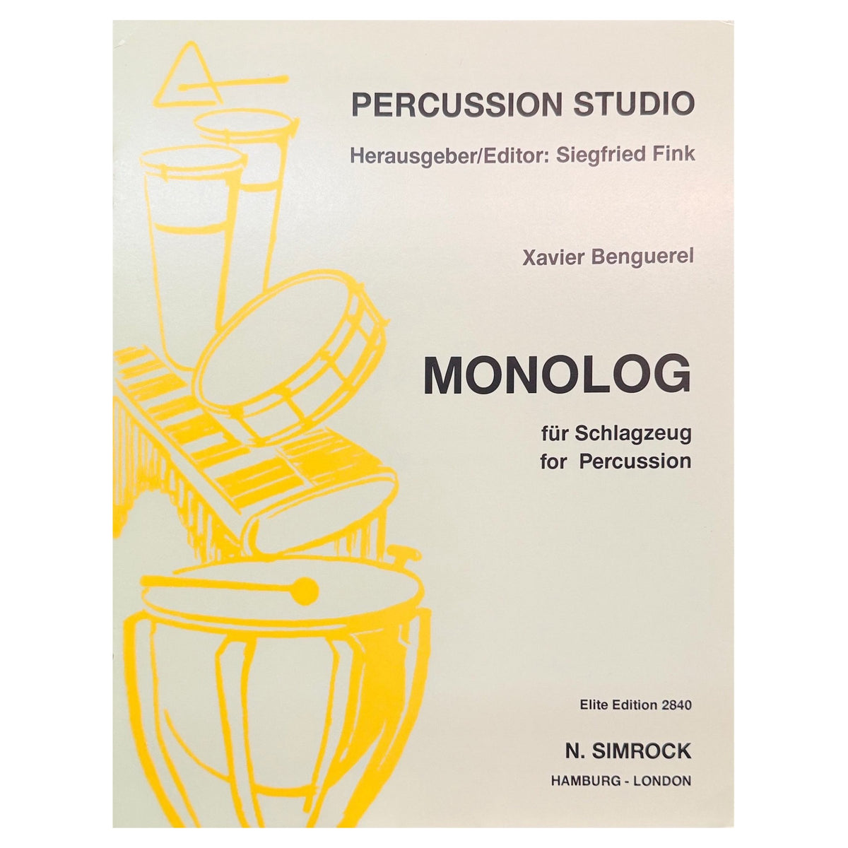 Monolog for Percussion by Xavier Benguerel Cover
