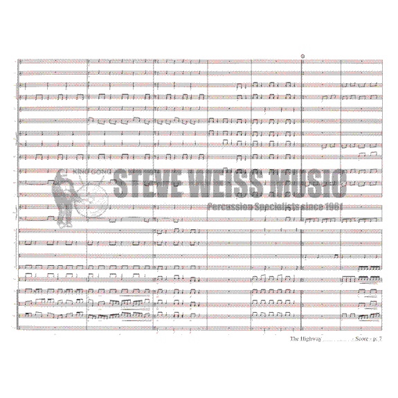 Montoya-The Highway Drumline arr. Burleson (SP)-B/2V/C/ Cro./X/4M/4T/DS/P/Synth.