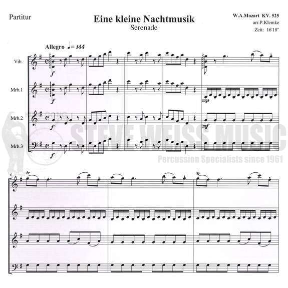 Mozart-Eine Kleine Nachtmusik arr. Klemke (SCORE)-V/3M