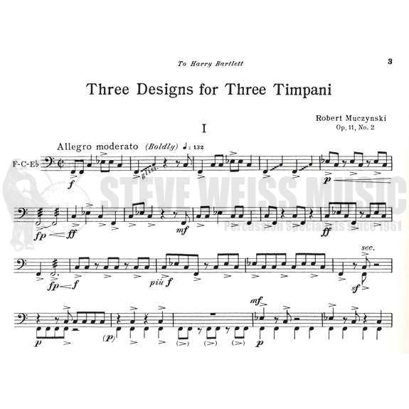 Muczynski-Three Designs for Three Timpani-3T