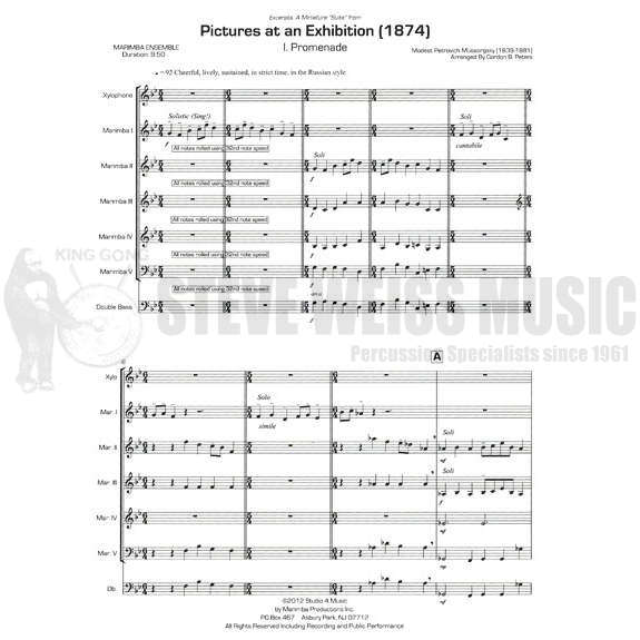 Mussorgsky-Excerpts: A Miniature Suite from Pictures at an Exhibition arr. Peters (SP)-X/5M/CB