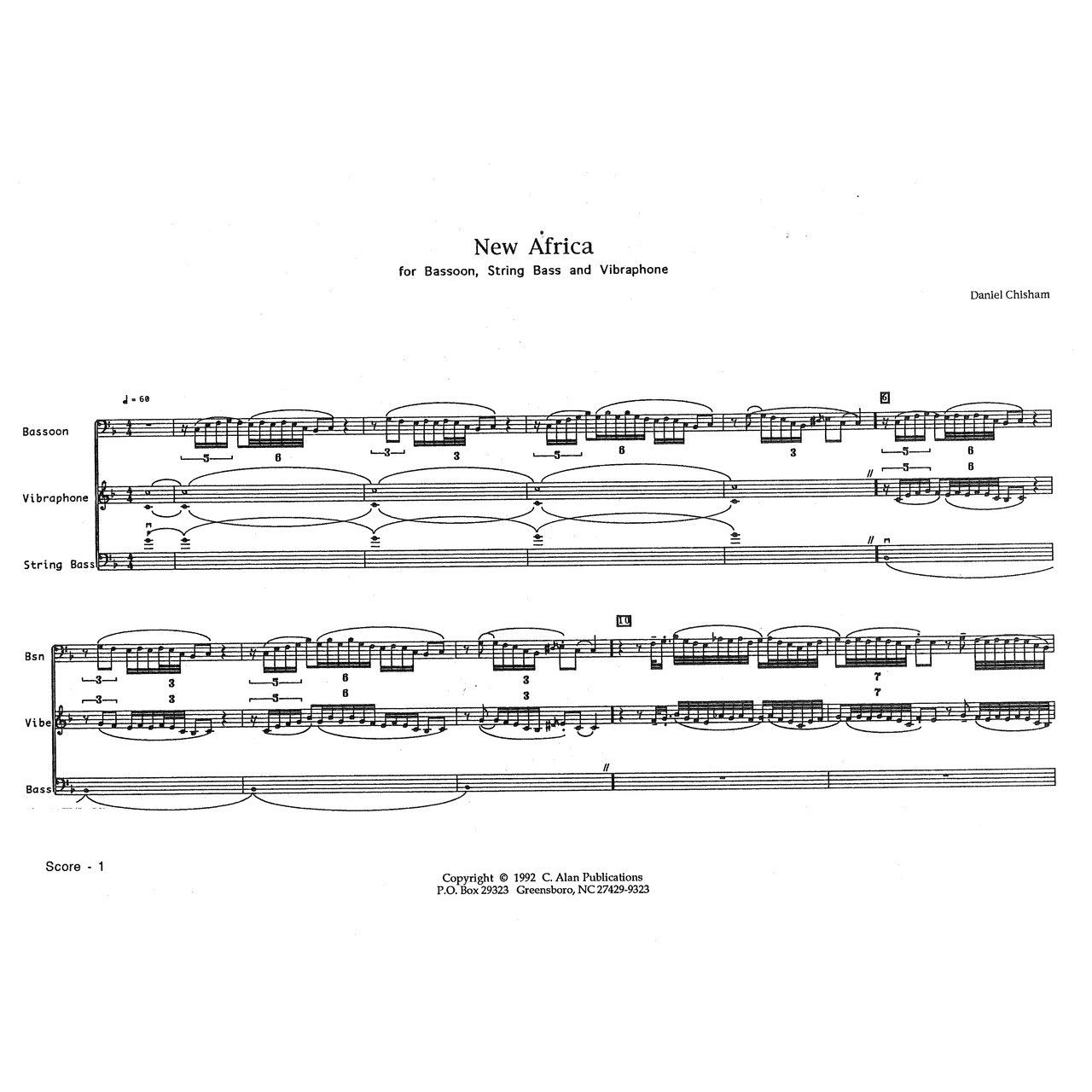 New Africa by Daniel Chisham Trio Score Sample