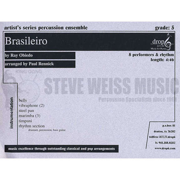 Obiedo-Brasileiro arr. Rennick (SP)-B/2V/3M/Steel dr./4T/P/BG