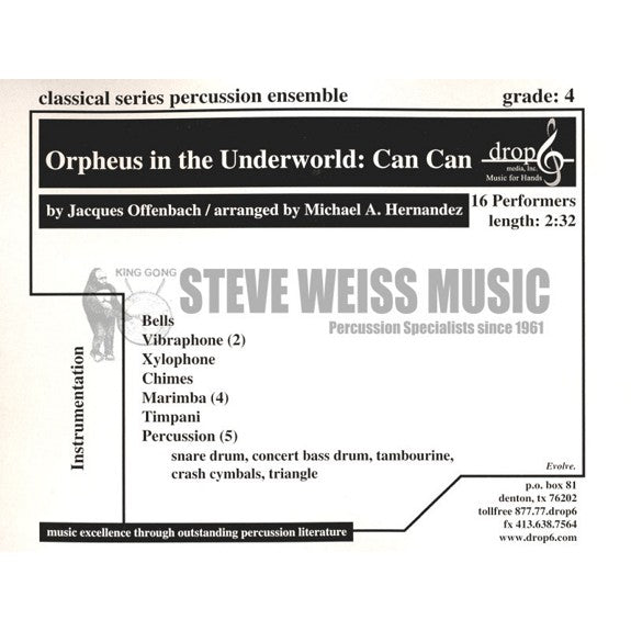 Offenbach-Orpheus in th Underworld: Can Can arr. Hernandez (SP)-B/2V/C/X/4M/4T/P