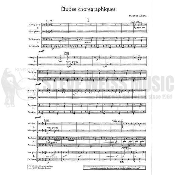 Ohana-Etudes Choregraphiques (4 pl.)-P/X/2V/M/B/C/7 Gongs/Crot