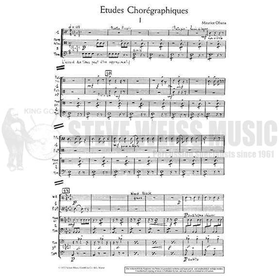 Ohana-Etudes Choregraphiques (6 pl.)-P/X/V/B/C(6 Players)