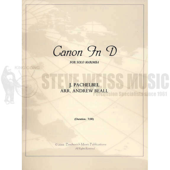Pachelbel/Beall-Canon in D for Solo Marimba-M