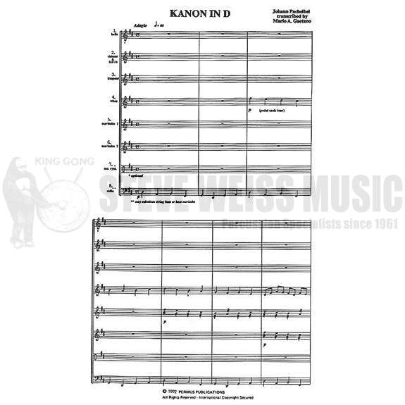 Pachelbel-Kanon in D arr. Gaetano (SP)-P/2B/C/V/2M/4T/VC