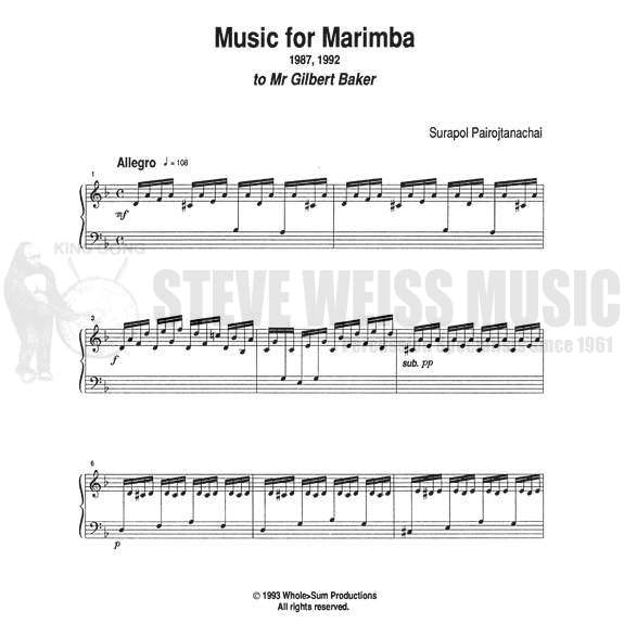 Pairojtanachai-Music for Marimba