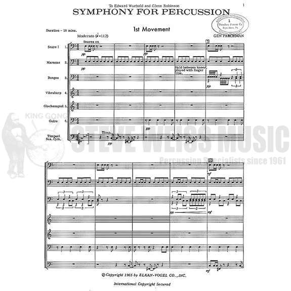Parchman-Symphony for Percussion (SP)-P/C/V/B/4T