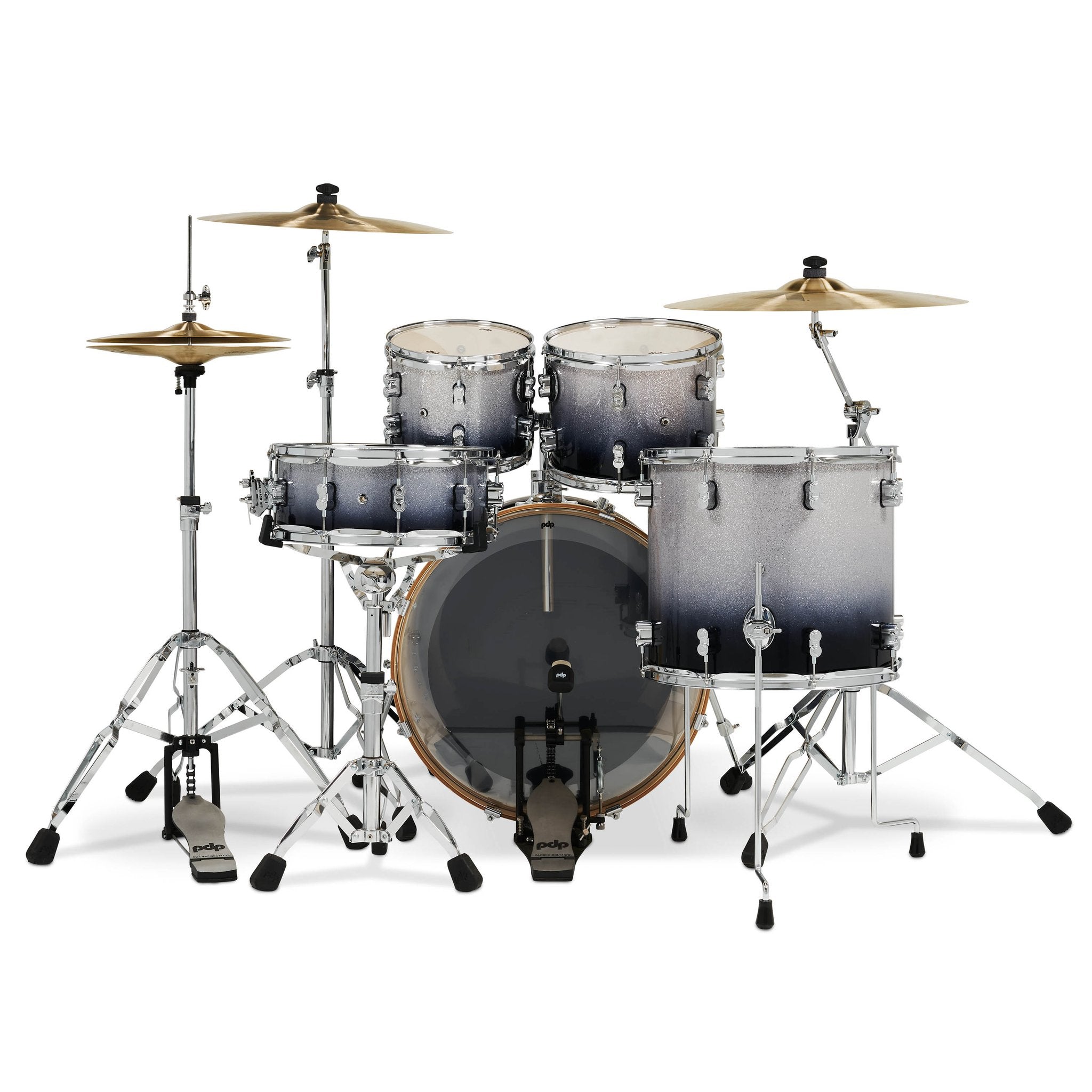 PDP Drums Concept Maple 5pc Silver to Black Fade Performer View