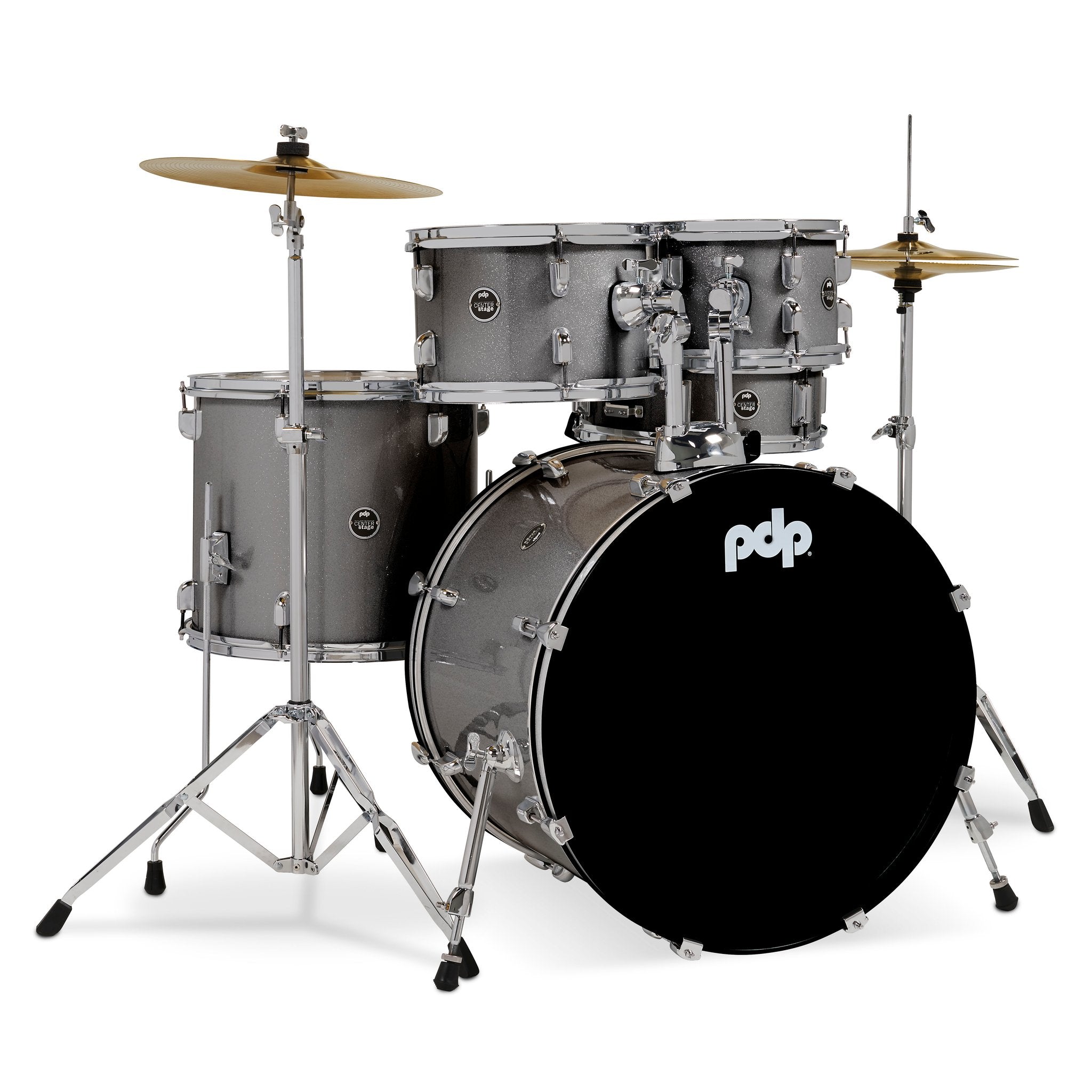 PDP Center Stage 5pc Complete Drum kit Silver Sparkle pdce2215ktss