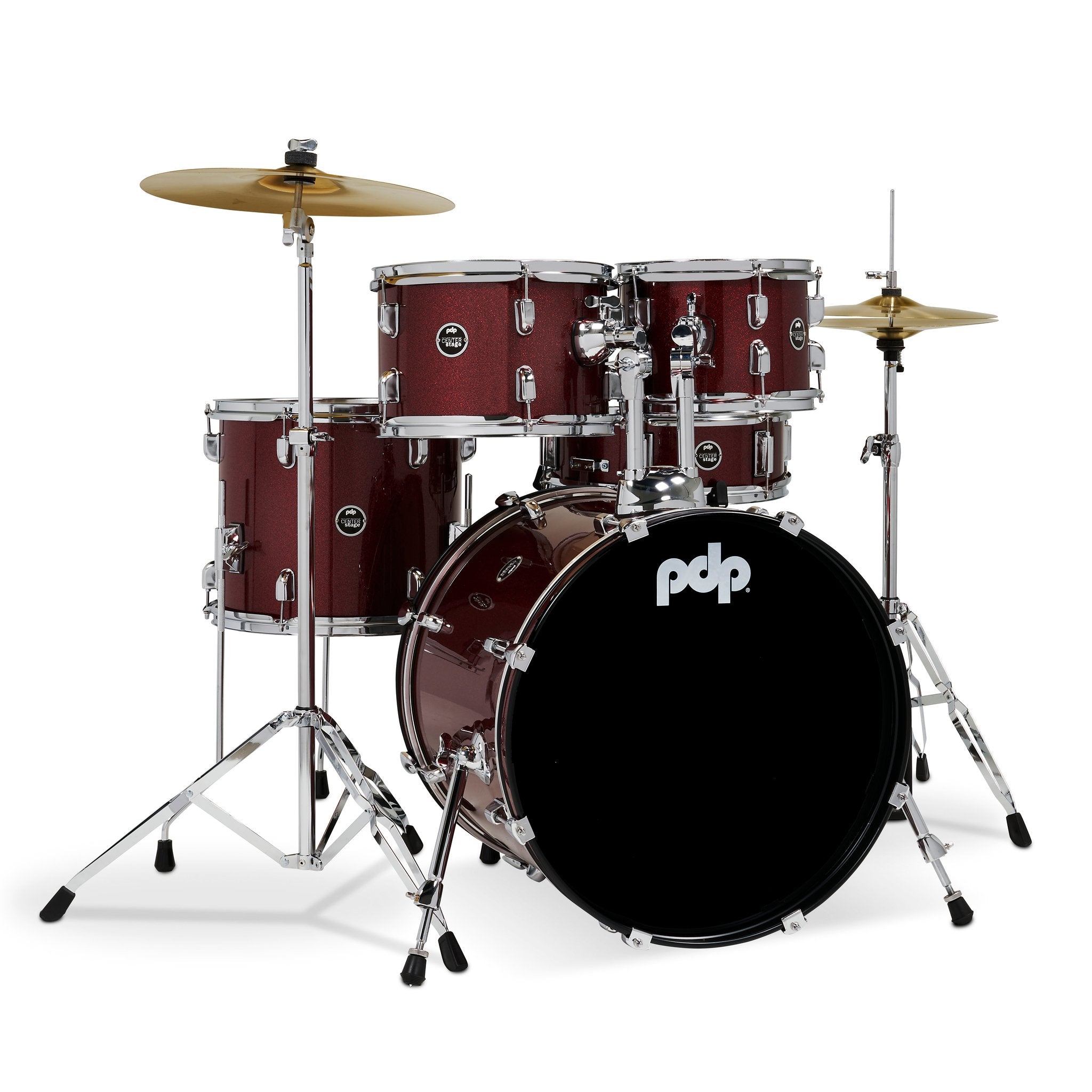 PDP Center Stage Complete Drum set Ruby Red Sparkle pdce2015ktrr