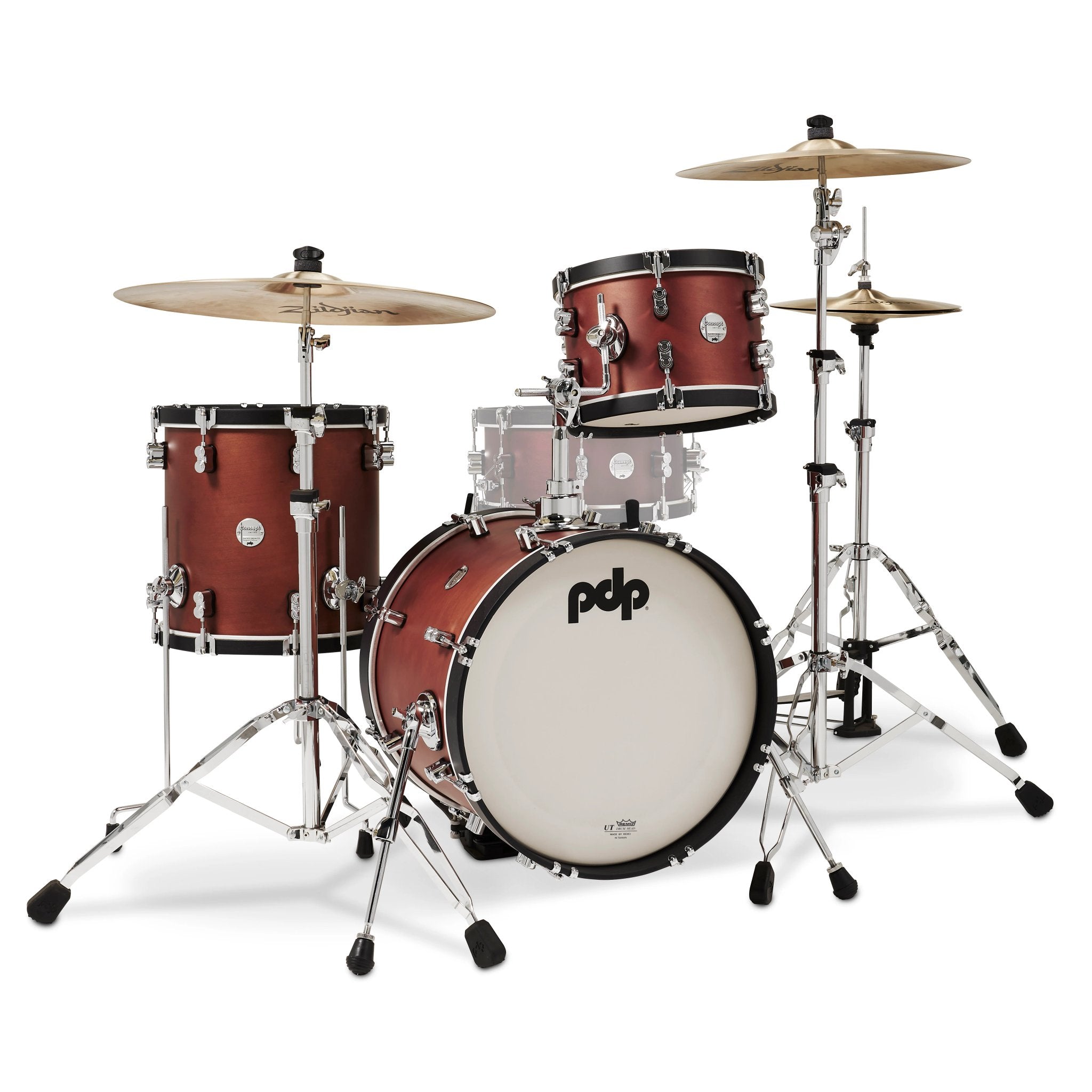 PDP Concept Maple Classic Bop Shell Pack Oxblood with Ebony Hoops pdcc2213oe
