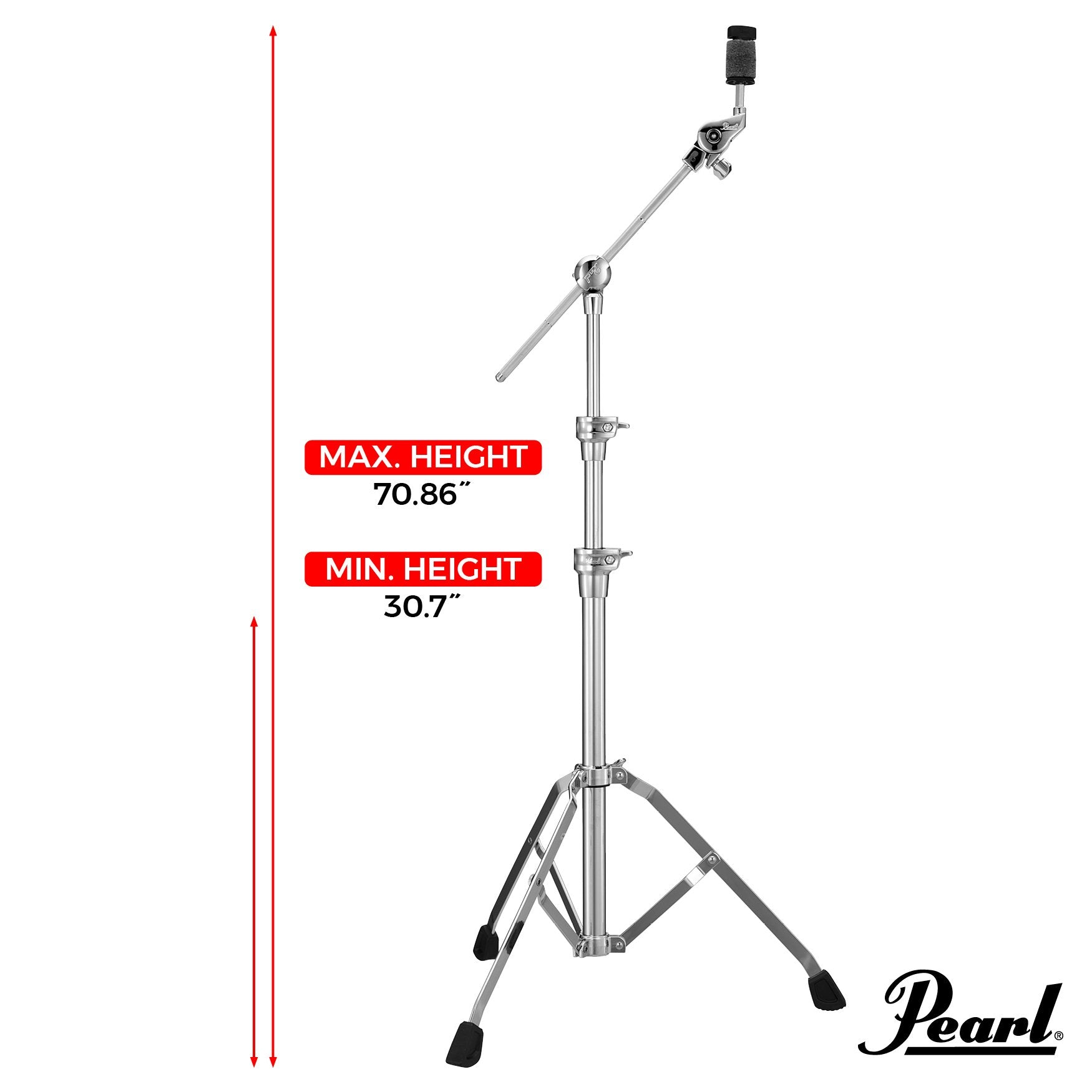 Pearl BC930S Single Braced Convertible Boom Cymbal Stand - Image 4