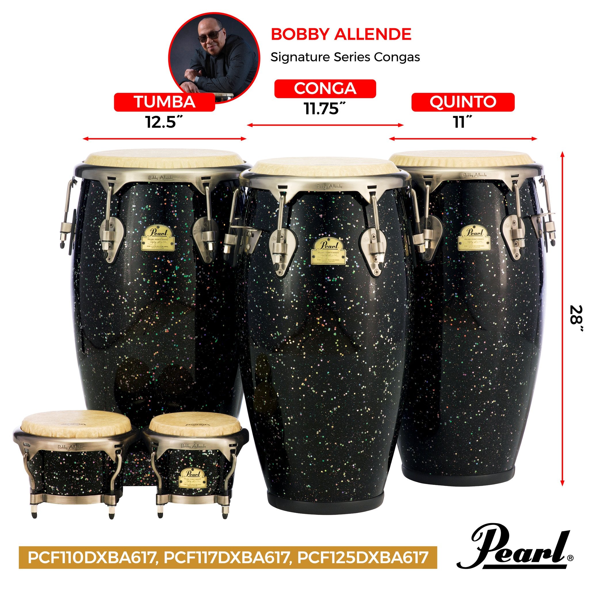 Pearl Bobby Allende Signature Fiberglass Conga - 11.75" - Image 3