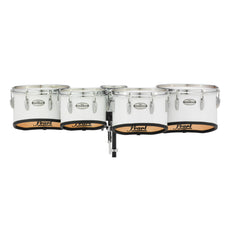 Pearl Championship Series Shallow Cut Quint Marching Tenor Set - 6"/10"/12"/13"/14" - Pure White - Image 1