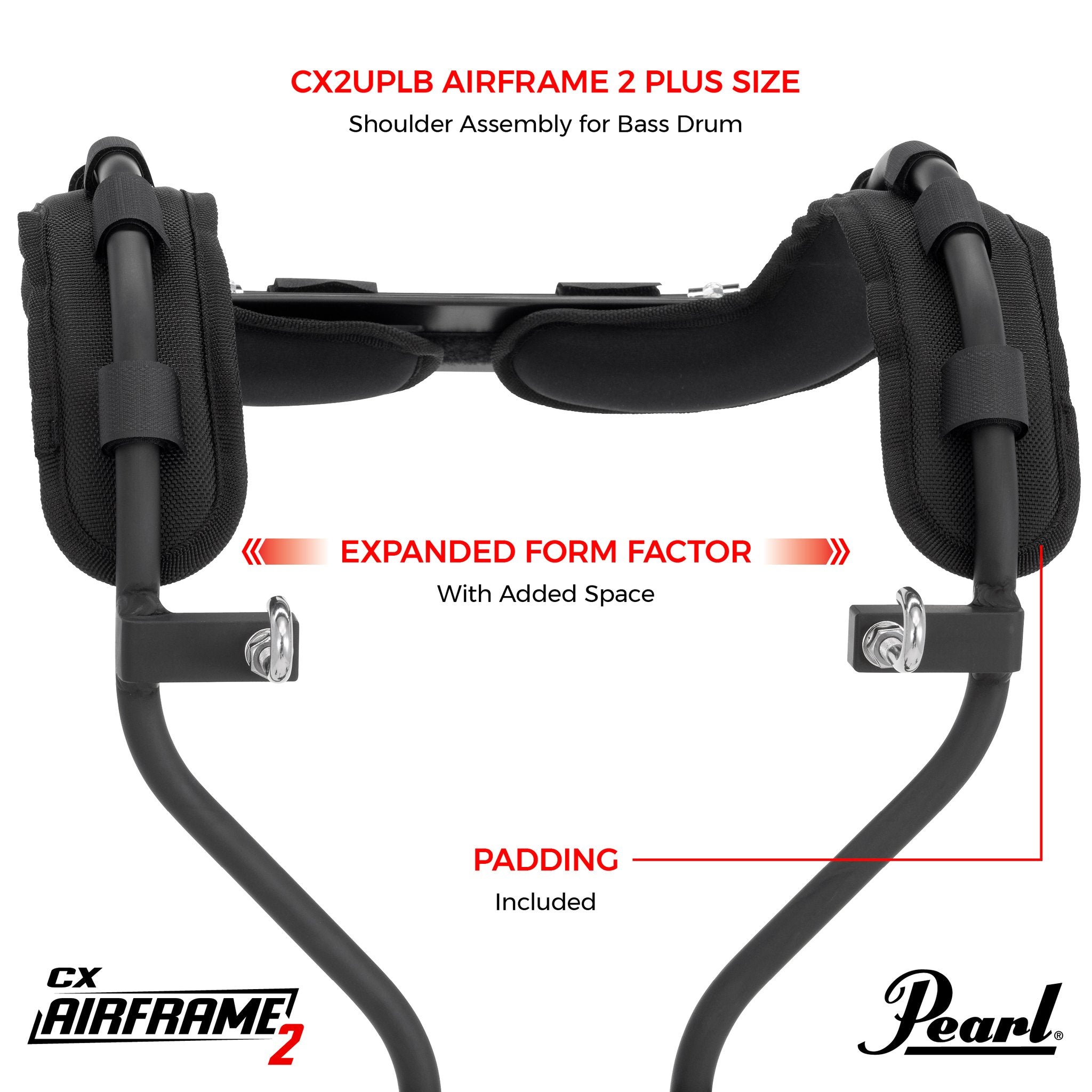 Pearl CX2 Air Frame Plus Size Add On Accessory for Marching Bass Carriers - Image 3