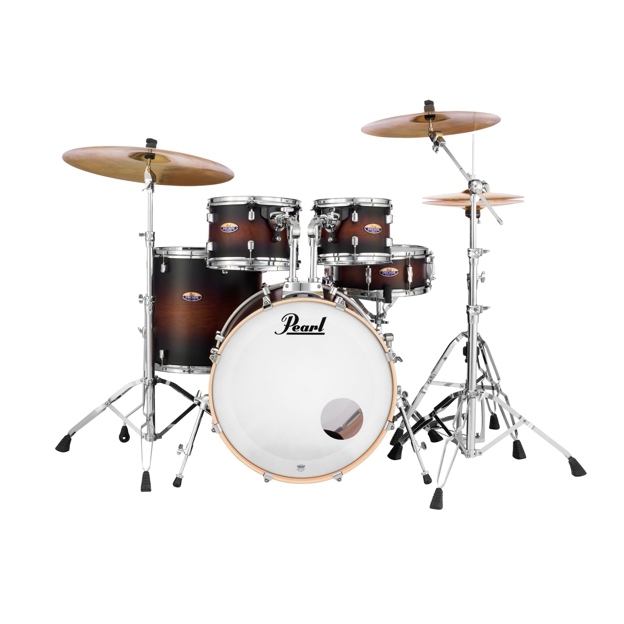 Pearl Decade Maple 5-piece Drum Set Shell Pack - 20" Bass Drum - Satin Brown Burst - Image 2