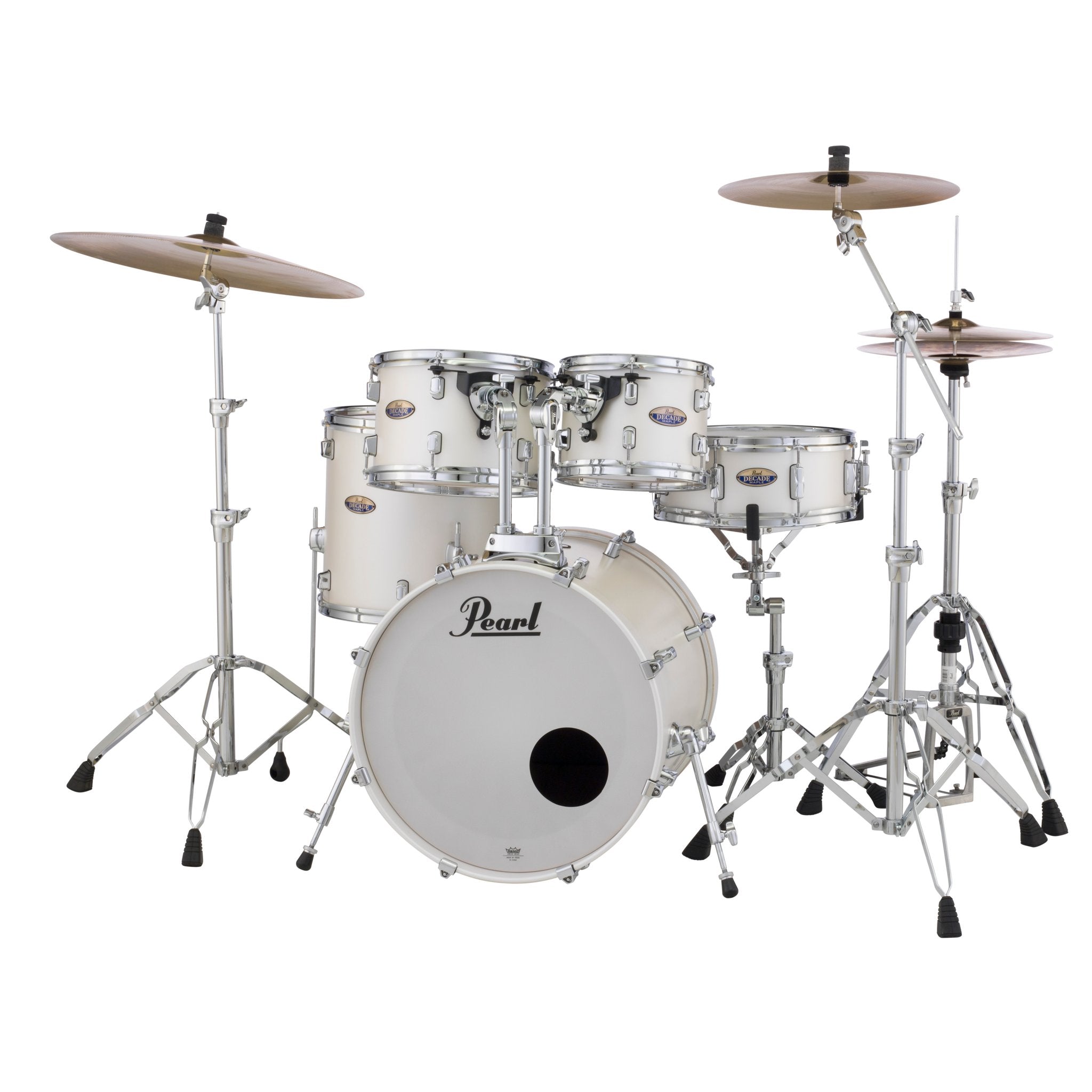 Pearl Decade Maple 5-piece Drum Set Shell Pack - 20" Bass Drum - White Satin Pearl - Image 4