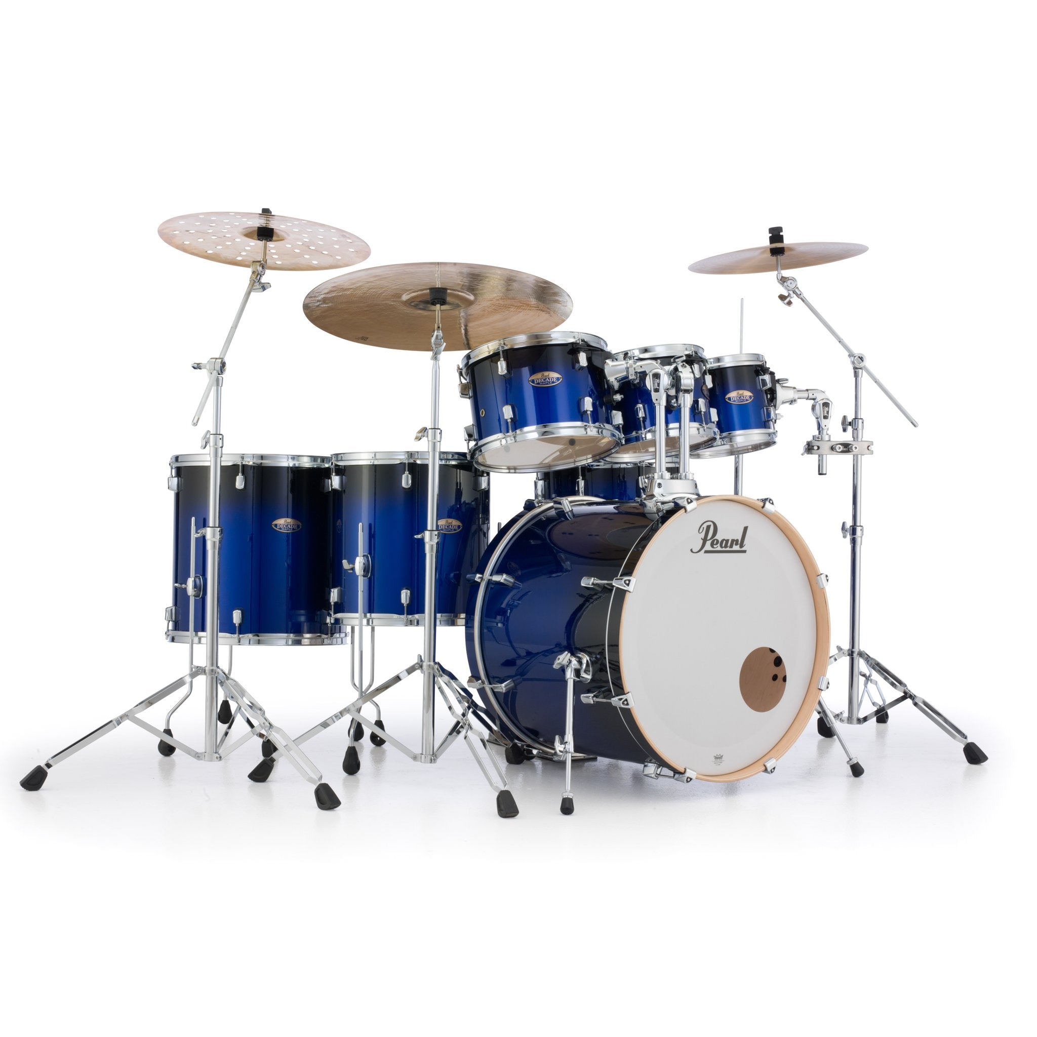 Pearl Decade Maple 7-piece Drum Set Shell Pack - 22" Bass Drum - Kobalt Blue Fade - Image 2