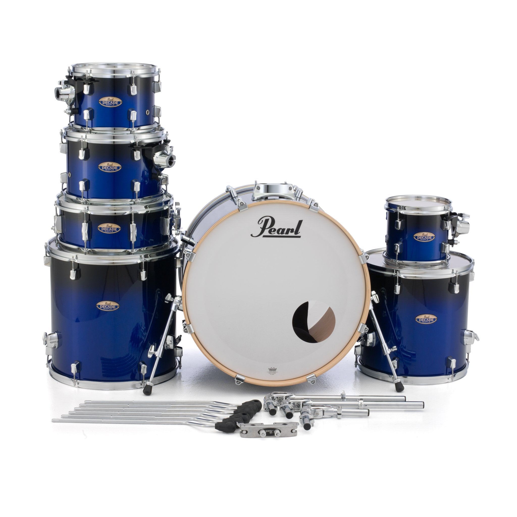 Pearl Decade Maple 7-piece Drum Set Shell Pack - 22" Bass Drum - Kobalt Blue Fade - Image 5