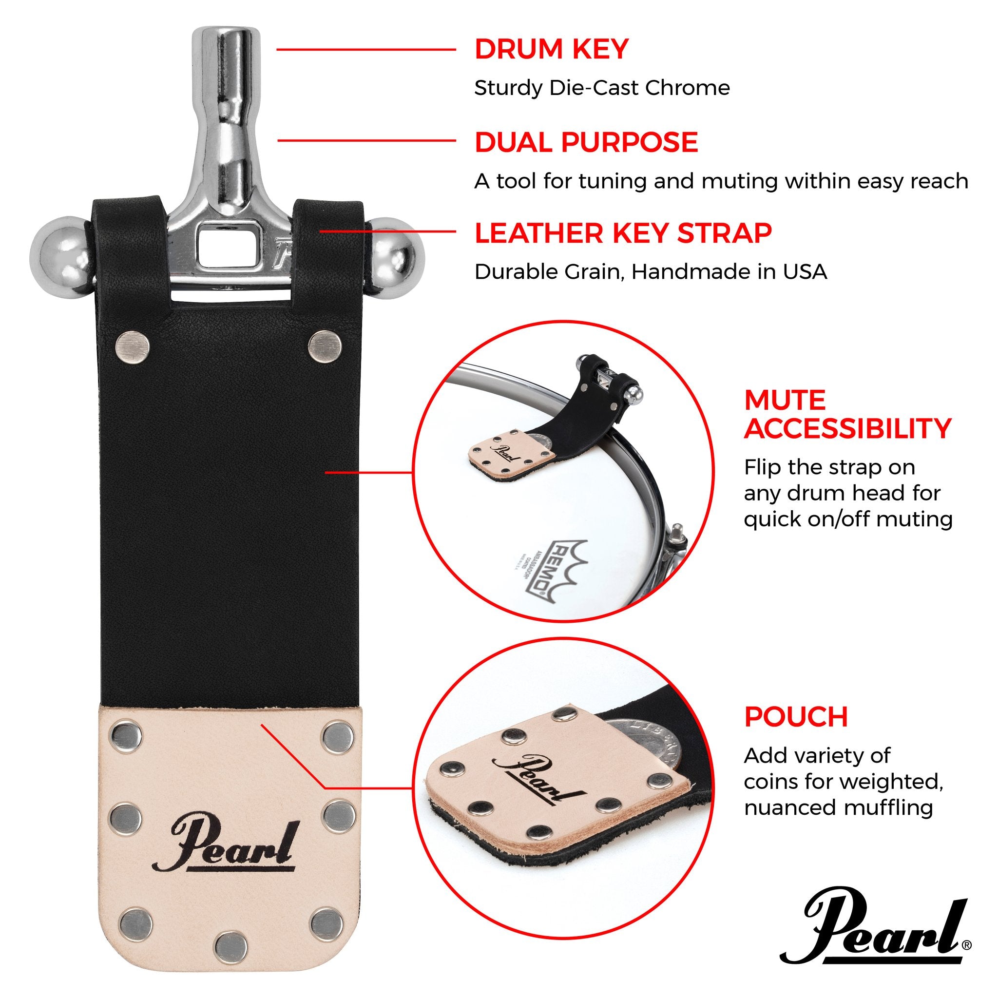 Pearl Dual Purpose Drum Key Flip Mute - Image 4