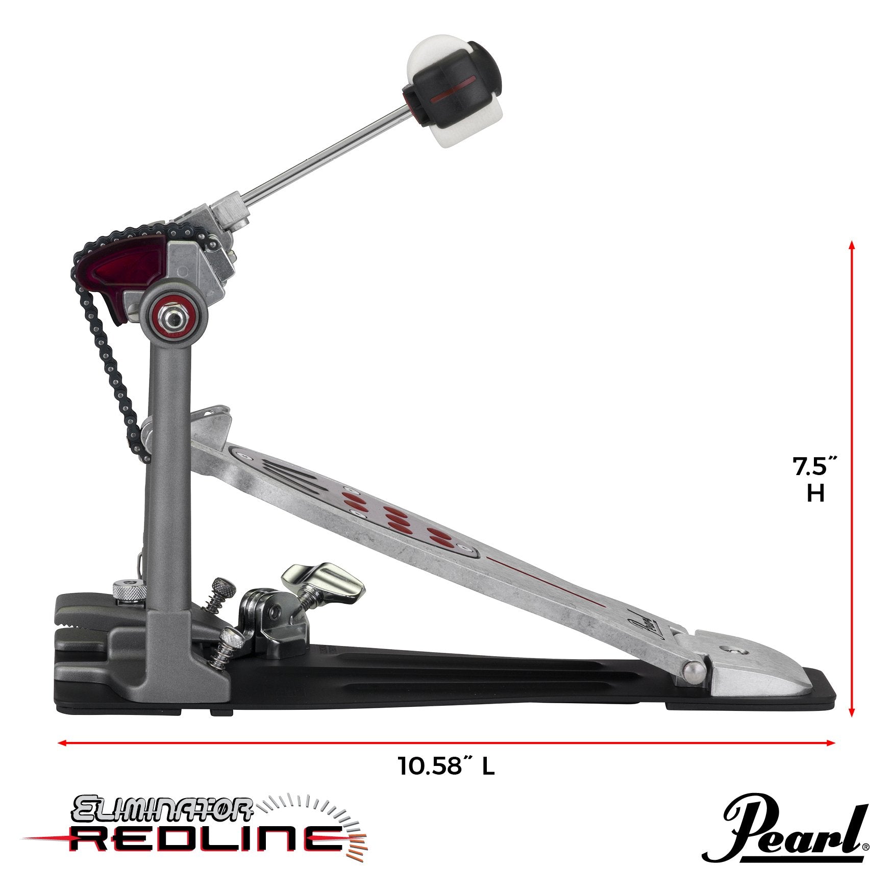 Pearl Eliminator Redline Bass Drum Pedal - Chain (P2050C) - Image 7