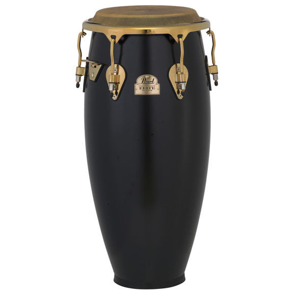 Pearl Elite Series 12.5" Thai Oak Tumba Satin Black with Gold Hardware