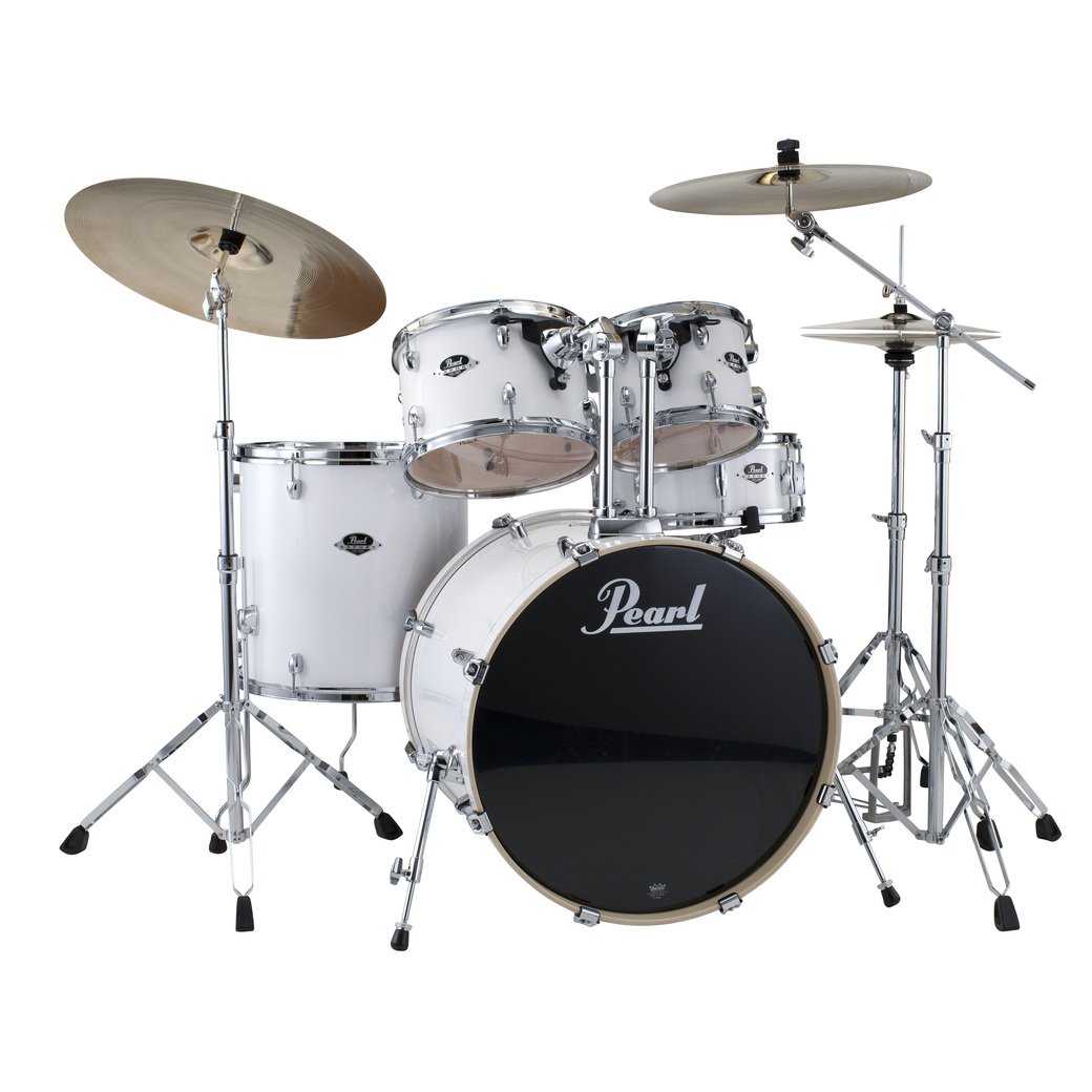 Pearl EXX Export Standard 5-piece Drum Set with Hardware - 22" Bass Drum - Pure White - Image 1