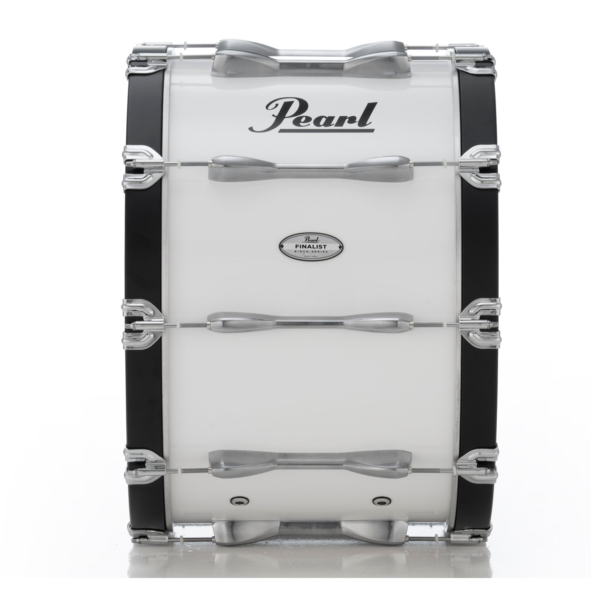 Pearl Finalist Birch Marching Bass Drum - 22" x 14" - Pure White - Image 2