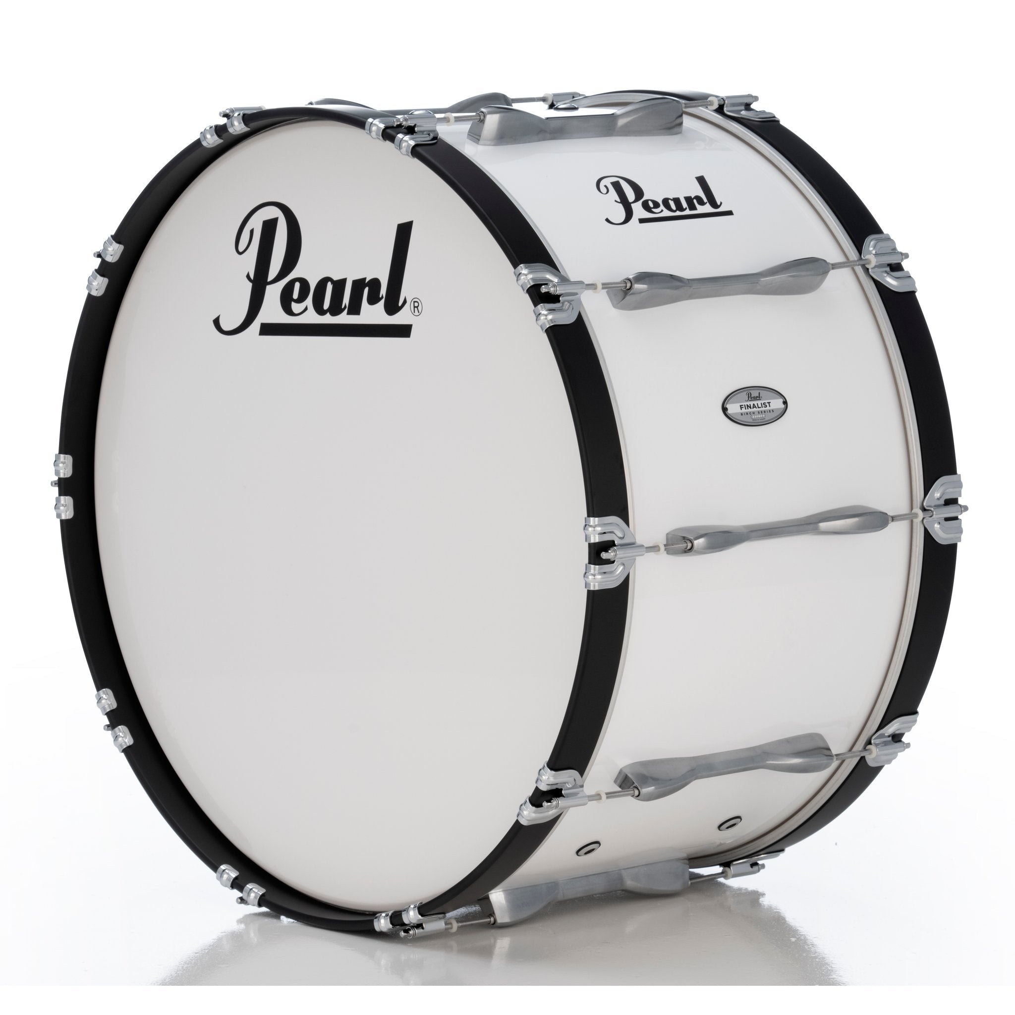 Pearl Finalist Birch Marching Bass Drum - 26" x 14" - Pure White - Image 3