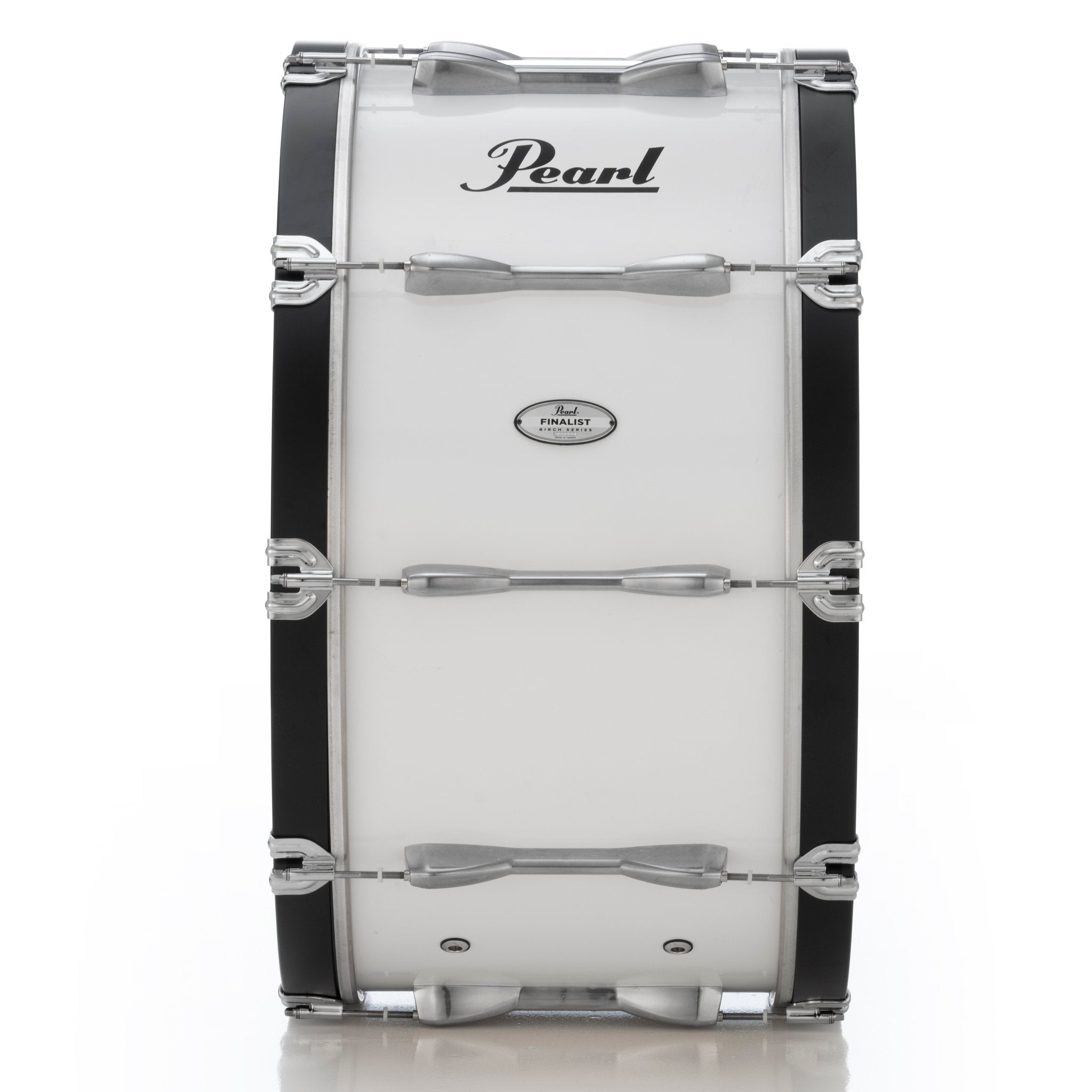 Pearl Finalist Birch Marching Bass Drum - 28" x 14" - Pure White - Image 2