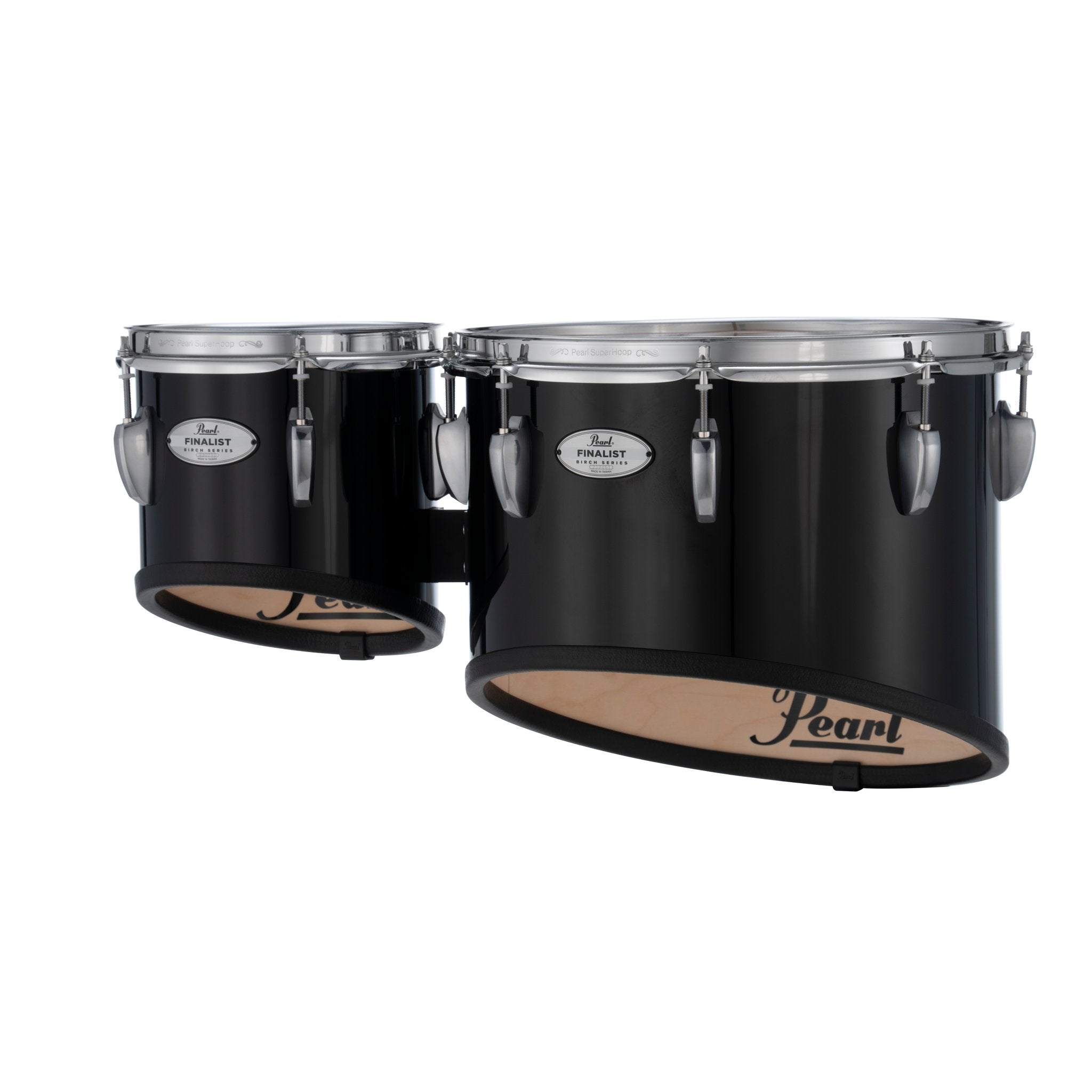 Pearl Finalist Birch Marching Duo Tenor Set with Mounts for CXS2 - 14"/8" - Midnight Black - Image 3