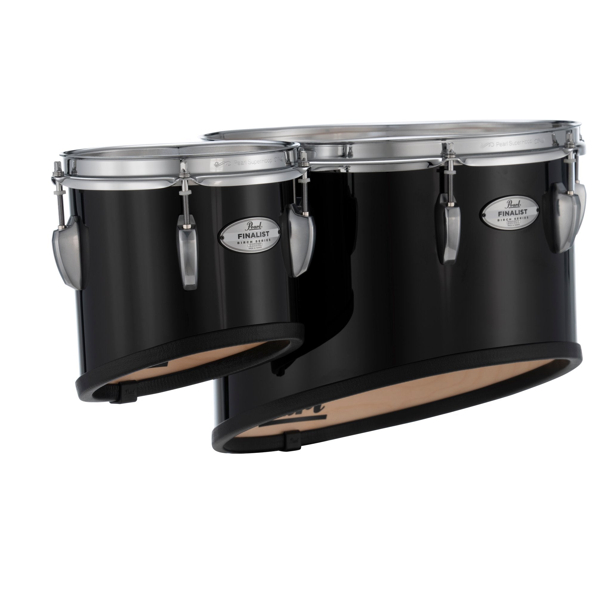 Pearl Finalist Birch Marching Duo Tenor Set with Mounts for CXS2 - 14"/8" - Midnight Black - Image 5