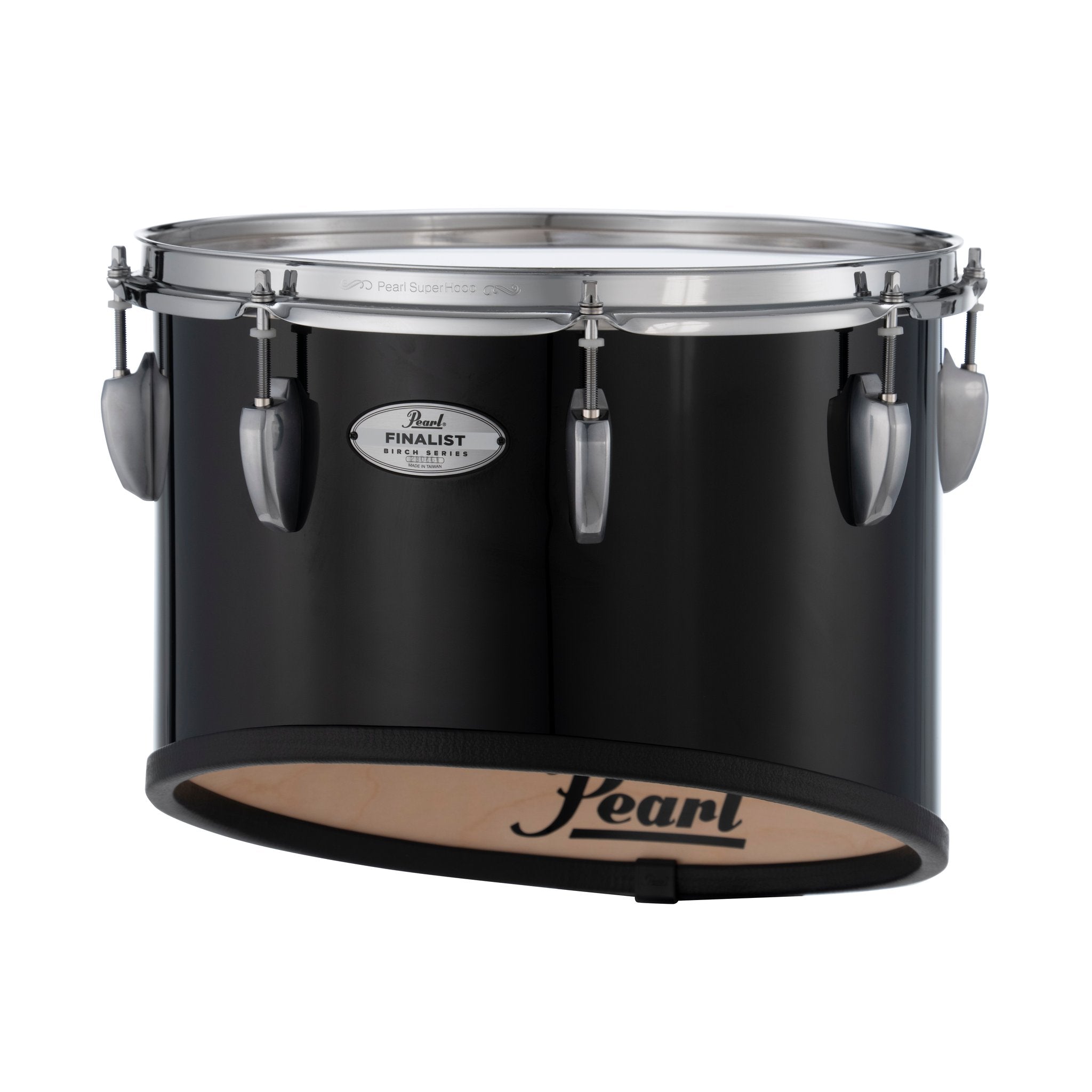 Pearl Finalist Birch Marching Tenor Drum - 14" - Midnight Black - With Mounts for CXS-2 - Image 2