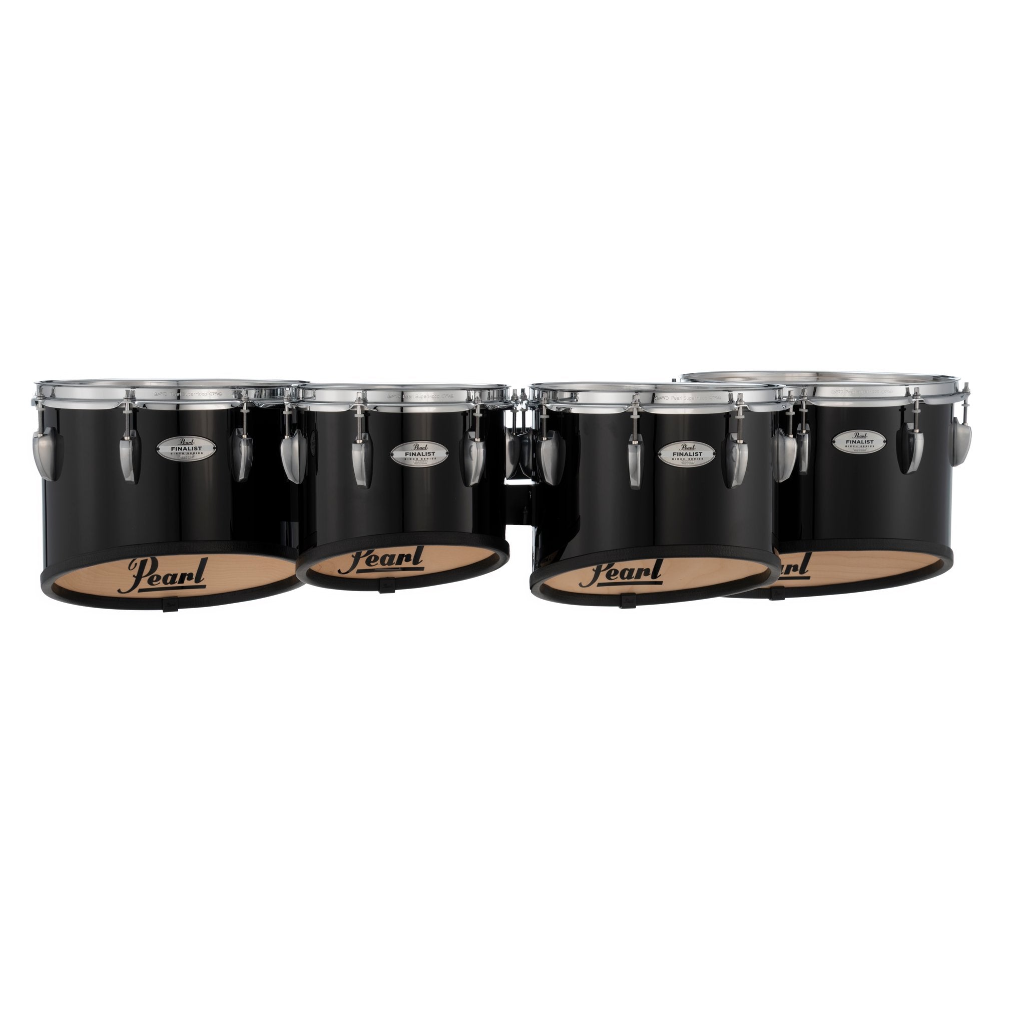 Pearl Finalist Birch Quad Marching Tenor Set - 10"/12"/13"/14" - Midnight Black - Image 3