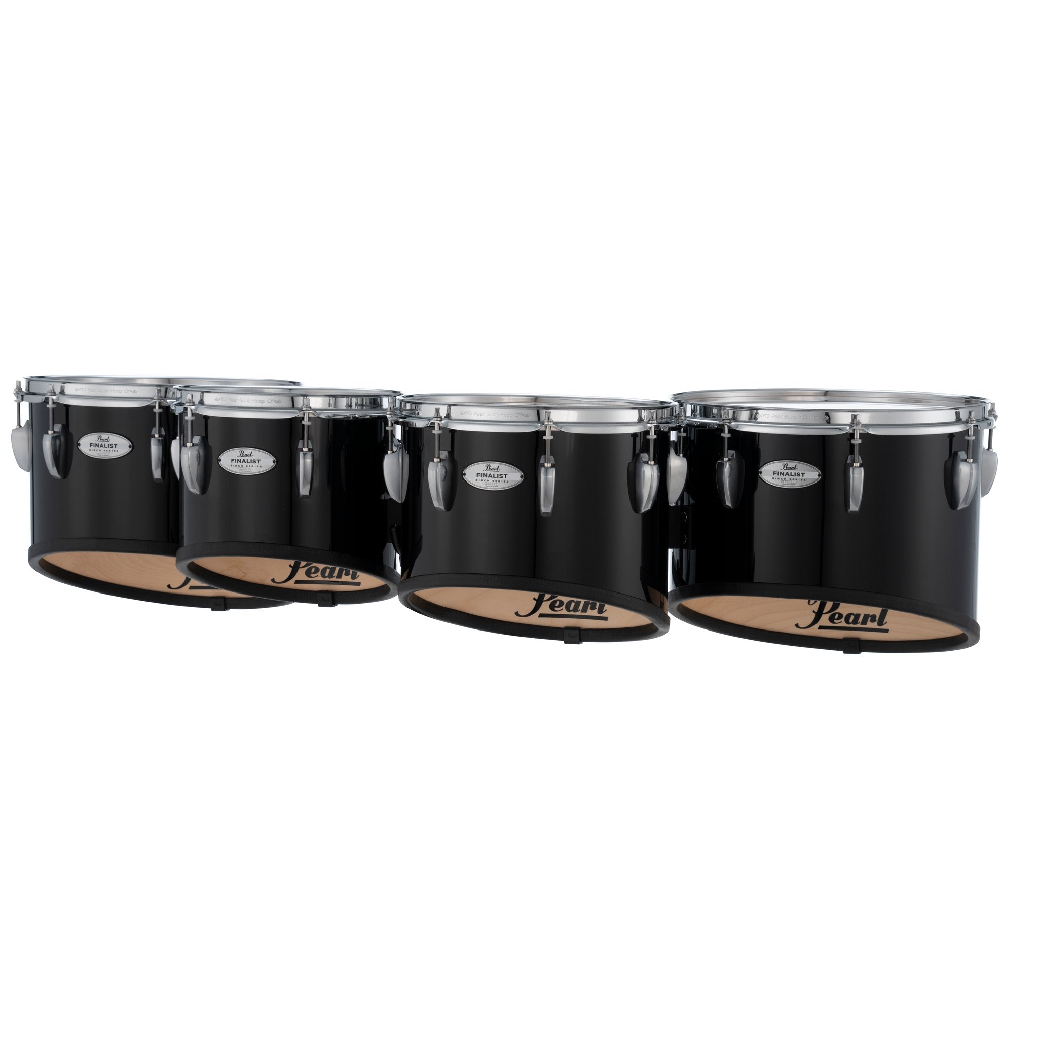 Pearl Finalist Birch Quad Marching Tenor Set - 10"/12"/13"/14" - Midnight Black - Image 5