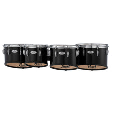 Pearl Finalist Birch Quad Marching Tenor Set - 10"/12"/13"/14" - Midnight Black - Image 1