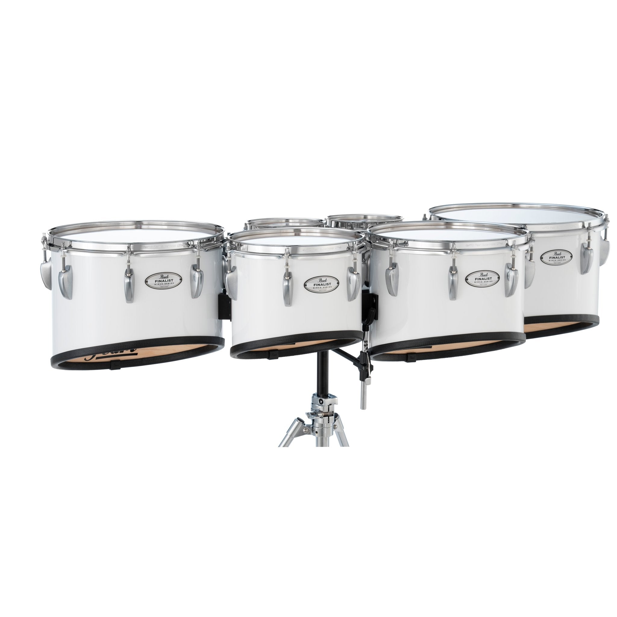 Pearl Finalist Birch Sextet Marching Tenor Set - 6"/6"/10"/12"/13"/14" - Pure White - Image 3