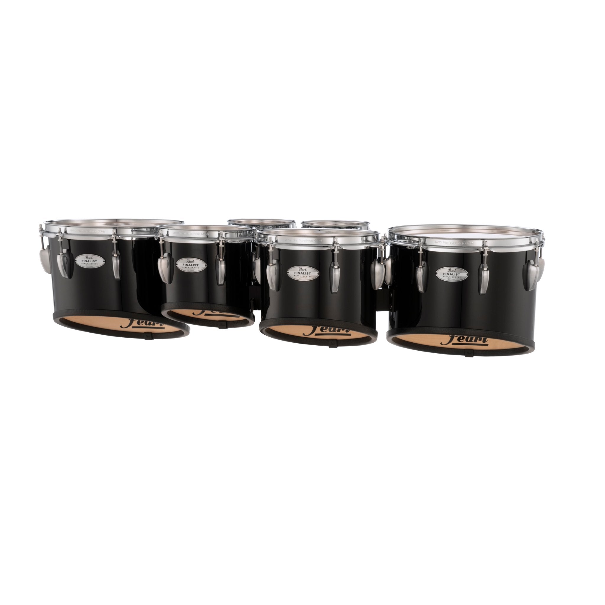 Pearl Finalist Birch Sextet Marching Tenor Set - 6"/6"/8"/10"/12"/13" - Midnight Black - Image 2