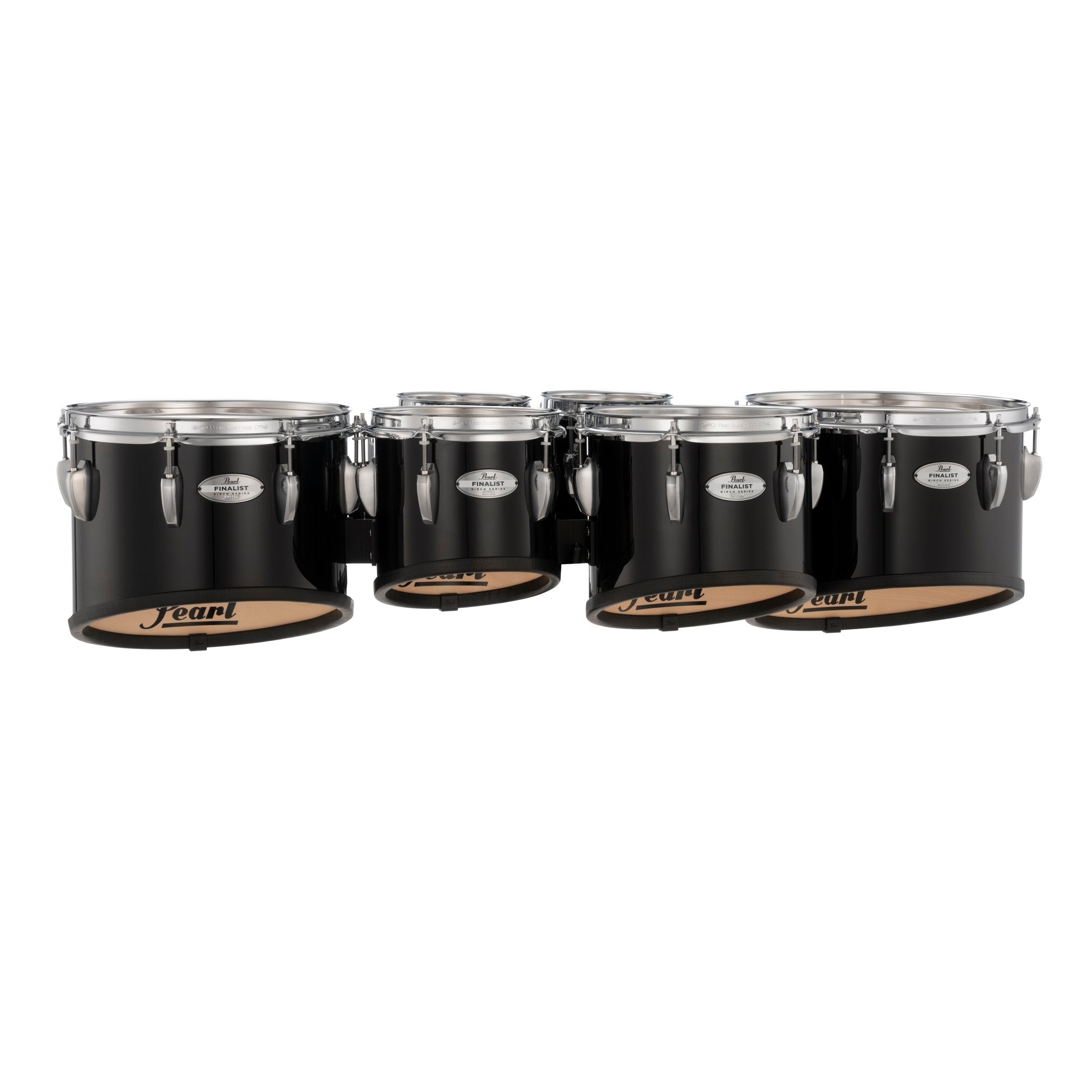 Pearl Finalist Birch Sextet Marching Tenor Set - 6"/6"/8"/10"/12"/13" - Midnight Black - Image 4